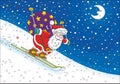 Santa Claus skier Royalty Free Stock Photo