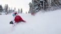 Santa Claus skiing downhill Royalty Free Stock Photo