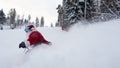 Santa Claus skiing downhill Royalty Free Stock Photo