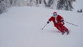Santa Claus skiing downhill Royalty Free Stock Photo