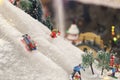 Santa Claus is skiing in the snow Winter scene Royalty Free Stock Photo