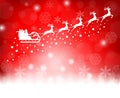 Santa Claus in sled rides in the reindeer Royalty Free Stock Photo