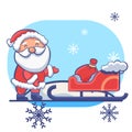 Santa Claus sledge on white isolated backdrop Royalty Free Stock Photo