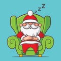 Santa Claus sleeping on armchair Royalty Free Stock Photo