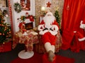 Santa Claus sleeping at his home Royalty Free Stock Photo