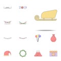 Santa Claus sleigh colored icon. Christmas holiday icons universal set for web and mobile Royalty Free Stock Photo