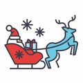 Santa Claus in a sleigh with a deer concept.