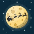 Santa claus on sleigh full of gifts and reindeers Royalty Free Stock Photo