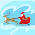 Santa Claus Sleigh Reindeer Christmas New Year