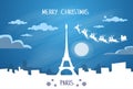 Santa Claus Sleigh Reindeer Fly France Sky