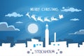 Santa Claus Sleigh Reindeer Fly Sweden Sky