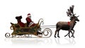 Santa Claus with sleigh and reindeer Royalty Free Stock Photo