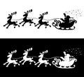 Santa Claus in sleigh with reindeer