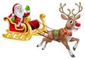 Santa Claus in a sleigh Royalty Free Stock Photo