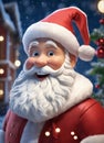 Santa Claus Smiling on Christmas Day. Santa Claus Happy on Christmas Day after distrib Generative AIuting gifts Royalty Free Stock Photo