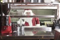Santa claus smiling in undustrial kitchen Royalty Free Stock Photo