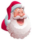 Santa Claus is smiling widely. Happy merry christmas character