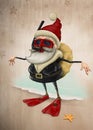 Santa Claus snorkeling