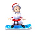 Santa Claus on a snowboard Royalty Free Stock Photo