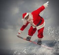 Santa Claus with snowboard Royalty Free Stock Photo