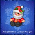 Santa Claus on the snowflakes background