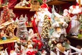 Santa Claus and Snowman Christmas Decorations at The Christmas market in front of the Rathaus City hall of Vienna, Austria Royalty Free Stock Photo