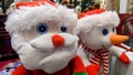 Santa Claus and snowman close up Royalty Free Stock Photo