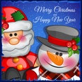 Santa Claus and snowman closeup Royalty Free Stock Photo