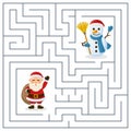 Santa Claus & Snowman Maze for Kids Royalty Free Stock Photo