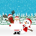 Santa Claus with snowman and reindeer Royalty Free Stock Photo