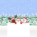 Santa Claus with snowman and reindeer Royalty Free Stock Photo