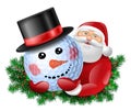 Santa Claus and snowman Royalty Free Stock Photo