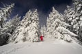 Santa Claus on snowshoes Royalty Free Stock Photo