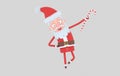 Santa Claus standing and holding a Candy. Isolated..3d illustration Royalty Free Stock Photo