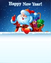 Santa Claus standing in the snow with a bag of gifts Royalty Free Stock Photo