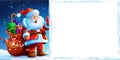 Santa Claus standing in the snow with a bag of gifts Royalty Free Stock Photo