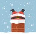 Santa claus stuck in the chimney