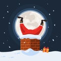 Santa Claus stuck in chimney