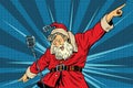 Santa Claus superstar singer on stage Royalty Free Stock Photo