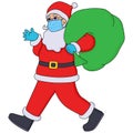 Santa Claus in surgical mask and medical gloves during coronavirus