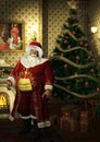 The victorian Santa Claus, 3D Illustration