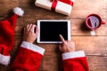 Santa Claus with tablet Royalty Free Stock Photo