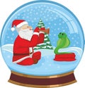 Santa Claus taming a snake Royalty Free Stock Photo