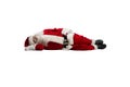 Santa claus is tired and sleeps from exhaustion Royalty Free Stock Photo
