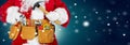 Santa Claus with a tool belt on winter background Royalty Free Stock Photo