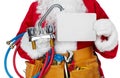 Santa Claus with a tool belt. Royalty Free Stock Photo