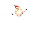 Santa Claus on top of billboard - isolated on white background Royalty Free Stock Photo