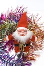 Santa claus toy in colorful borders