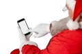 Santa claus using mobile phone Royalty Free Stock Photo