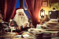 Santa Claus using smartphone Royalty Free Stock Photo
